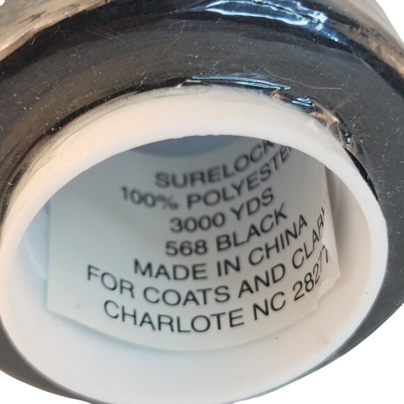 Coats SureLock Overlock Sewing Thread 3000 Yds Polyester Black & Bone Colors - Picture 4 of 8